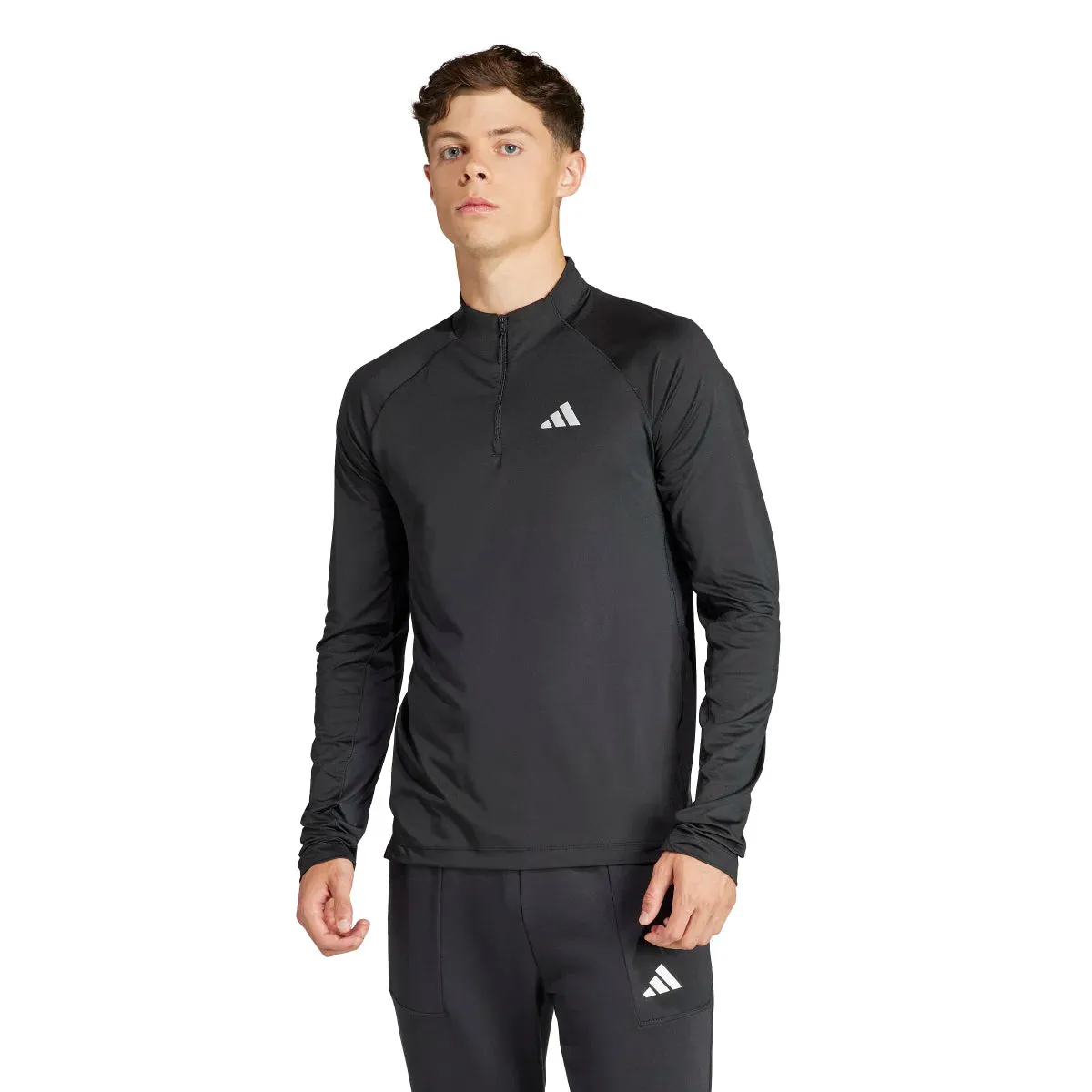 adidas Men's Gym  Training 1/4-Zip Long Sleeve Tee