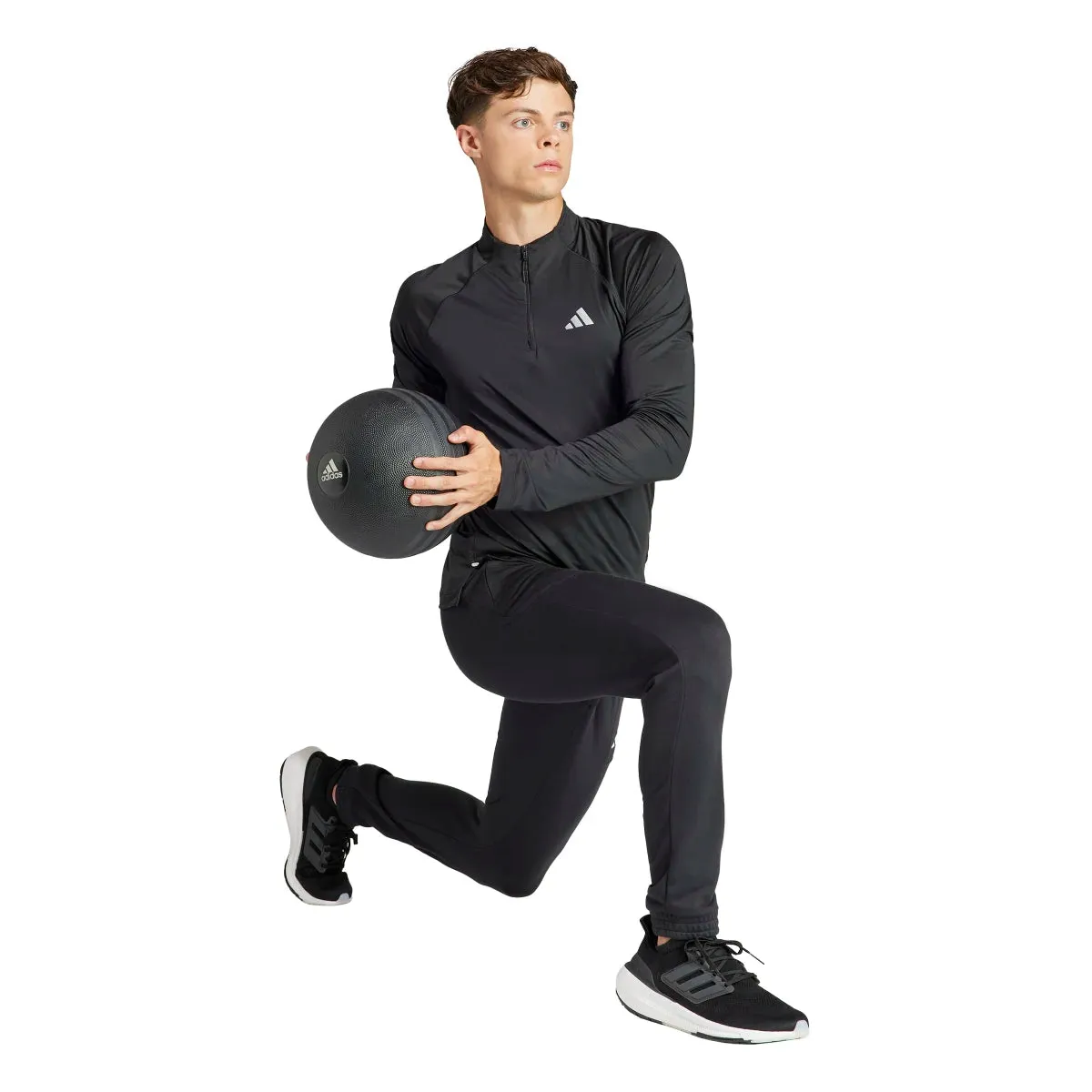 adidas Men's Gym  Training 1/4-Zip Long Sleeve Tee