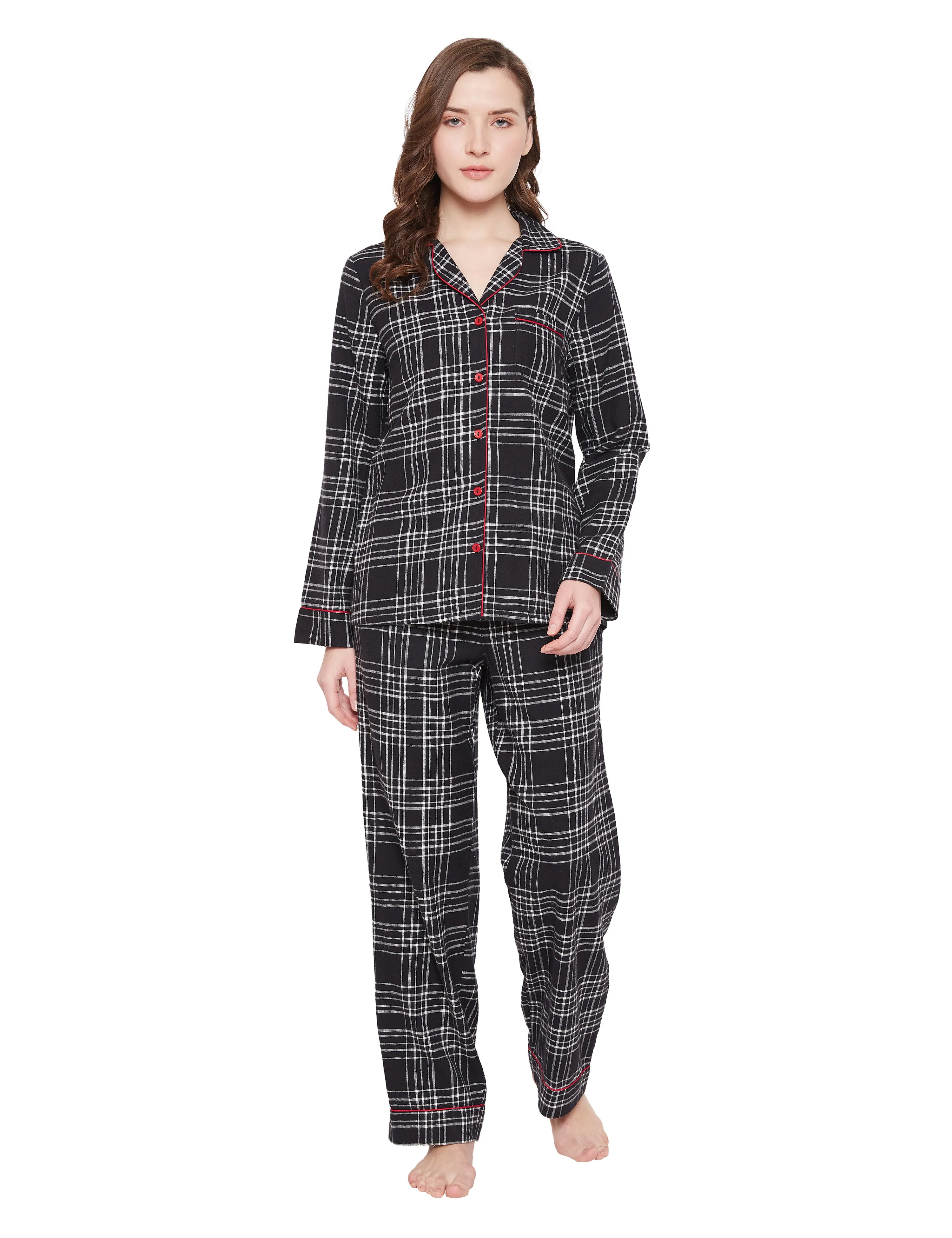 Angela Cotton Brushed Flannel Pajama Set