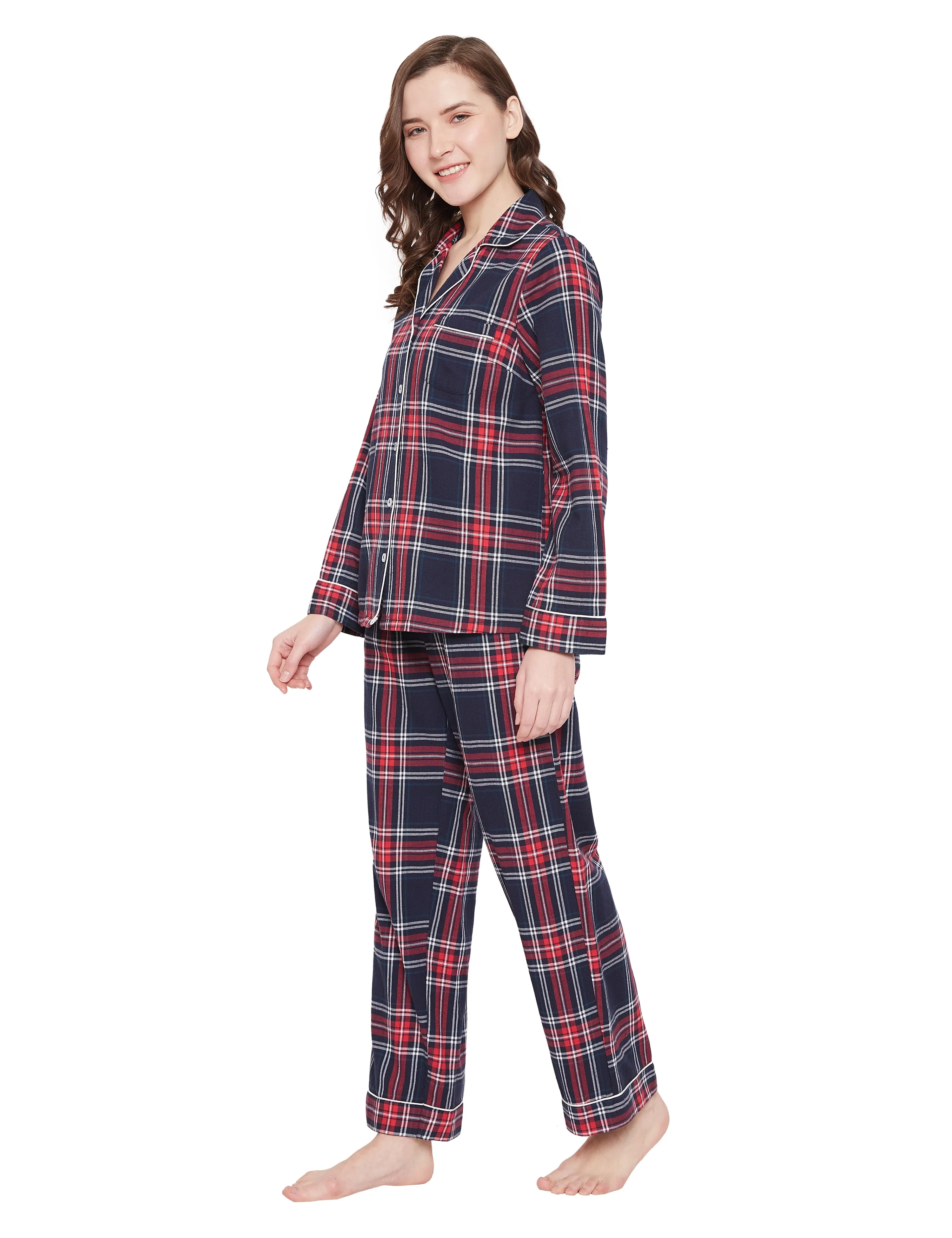 Angela Cotton Brushed Flannel Pajama Set