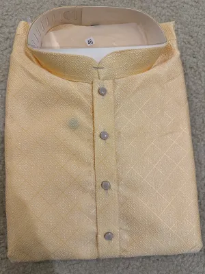 Beautiful Pastel Yellow Color Men’s Kurta With Pajama Pant