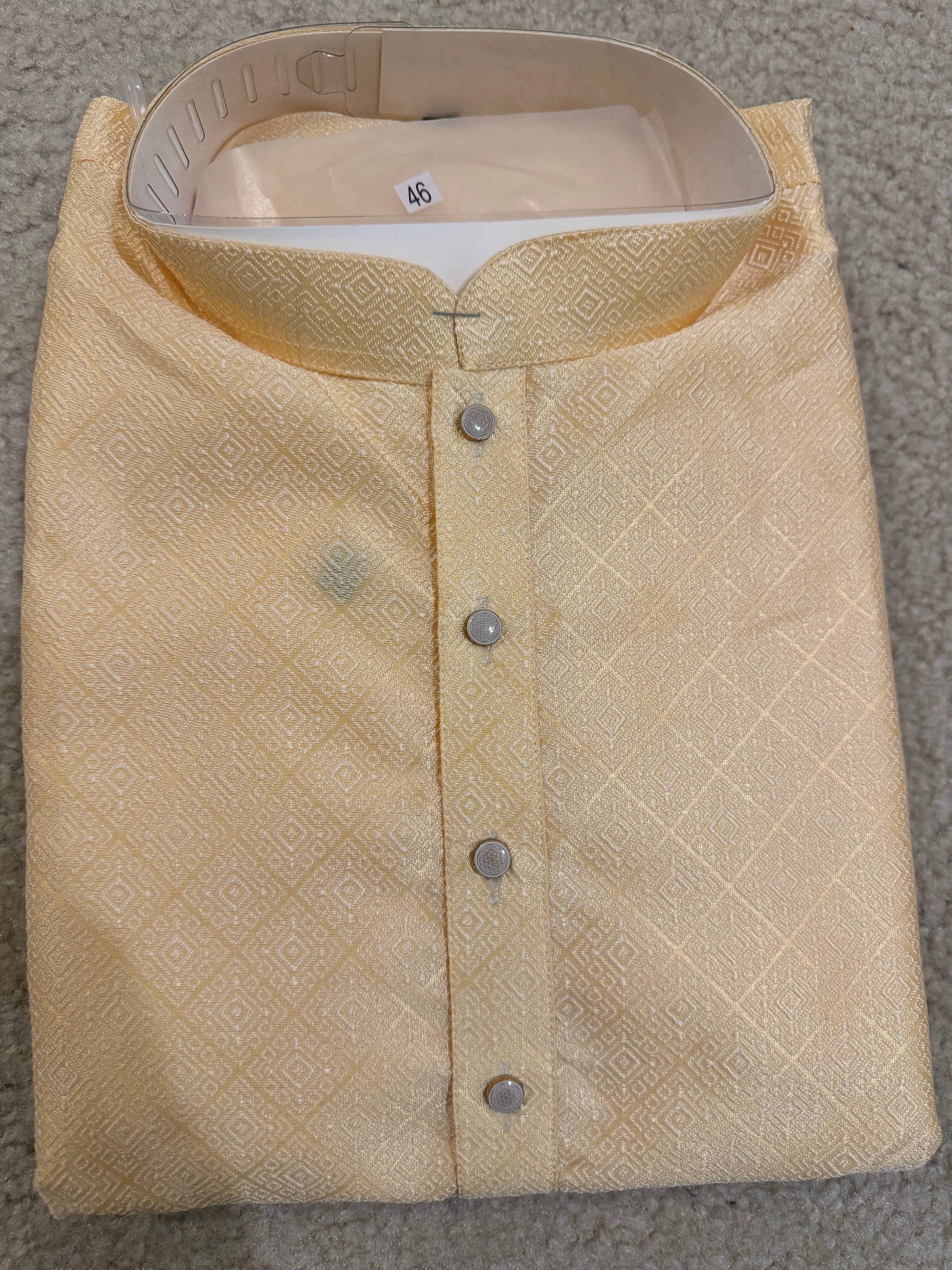 Beautiful Pastel Yellow Color Men’s Kurta With Pajama Pant