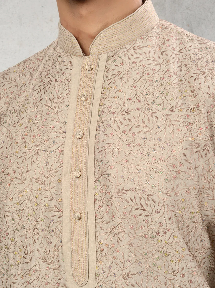 Beige Brown Kurta Pajama | TULA