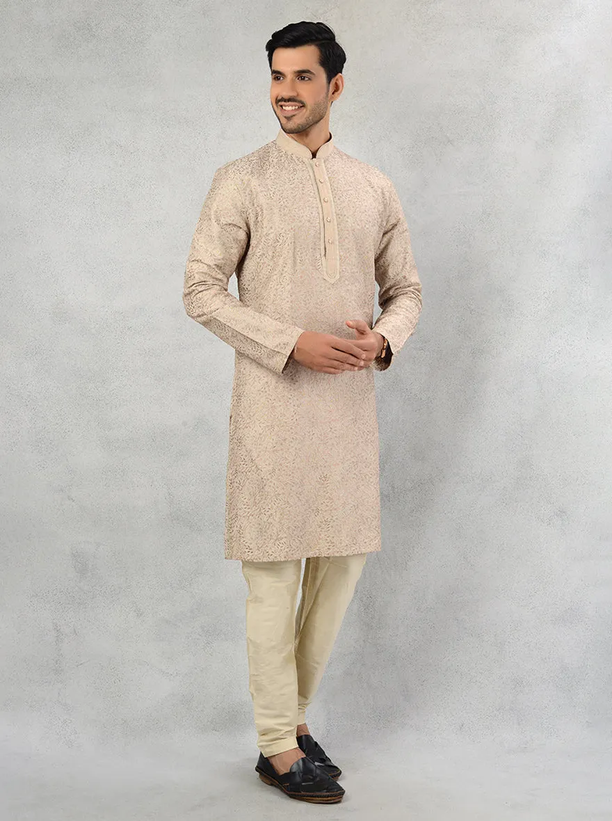 Beige Brown Kurta Pajama | TULA