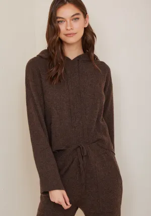 Bella Dahl - Sweater Hoodie in Heather Chocolate