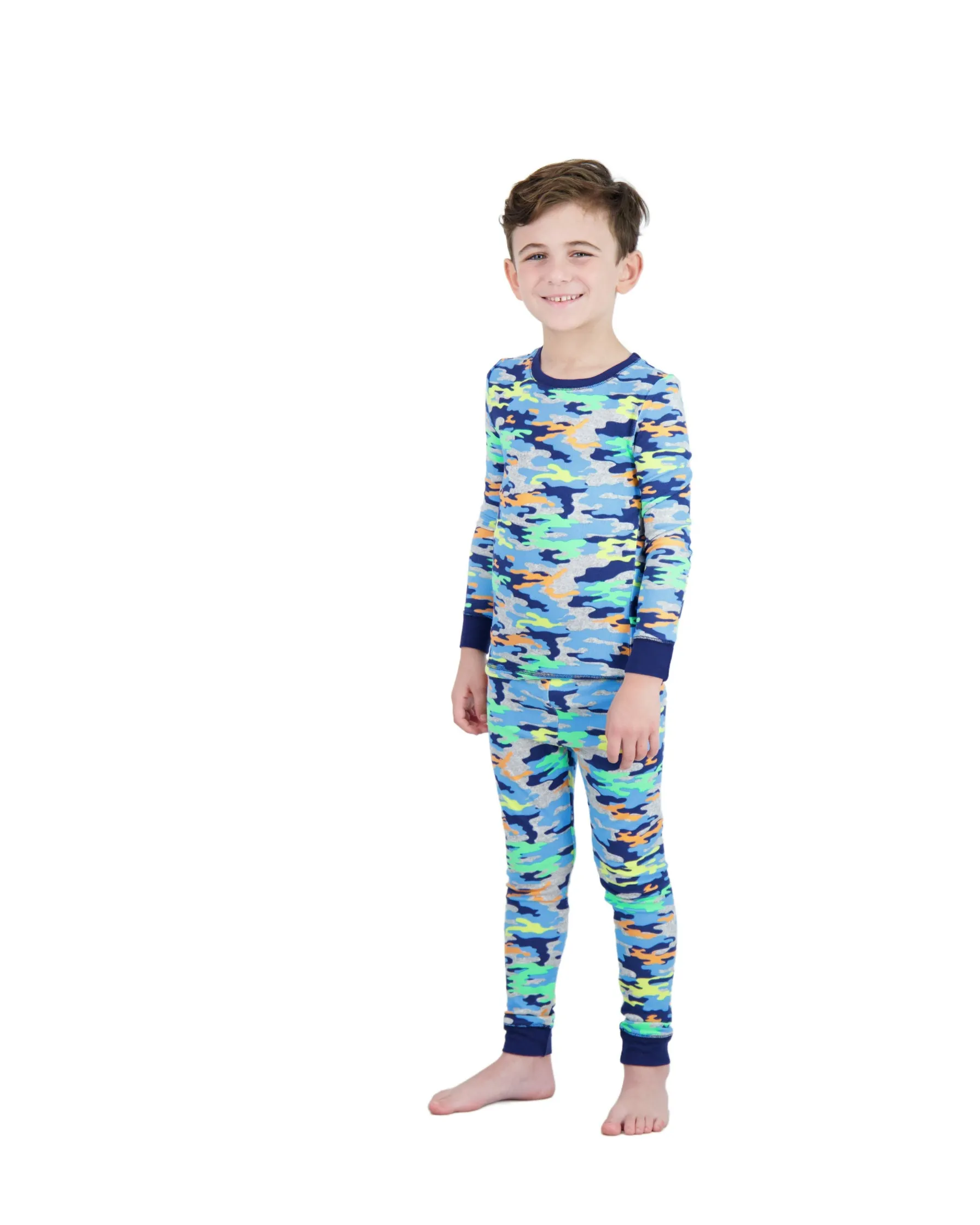 Boys 2-Piece Super Soft Jersey Snug-Fit Pajama Set- Camo, Multicolored Pajama Set for Toddlers and Boys