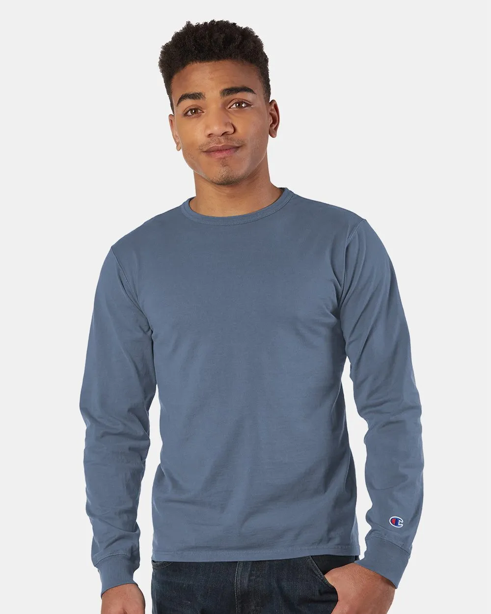 Champion Men's Garment Dyed Long Sleeve T-Shirt