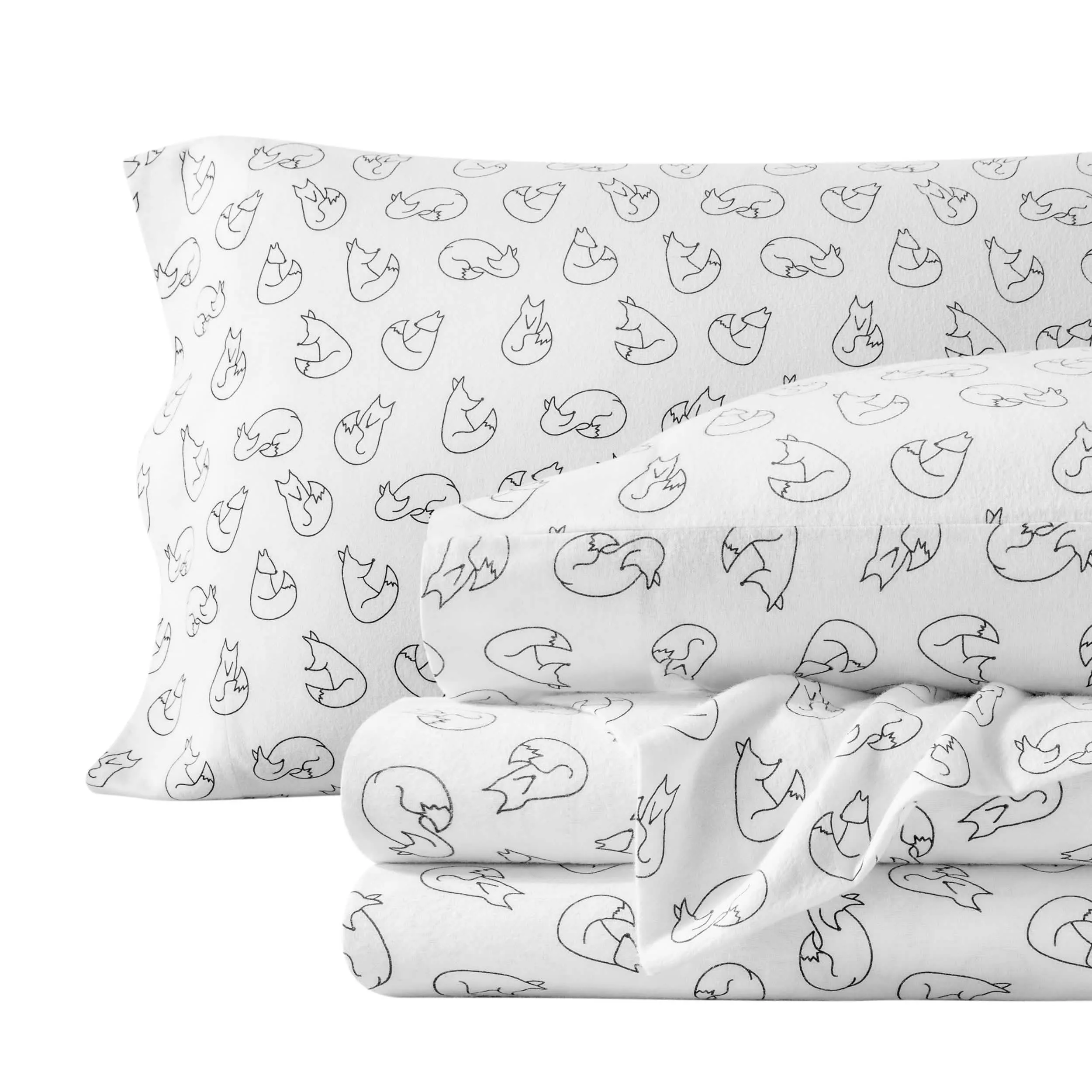 Cotton Flannel Sheet Set - Feelin' Foxy