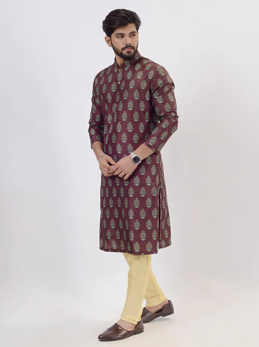 Dark Wine Kurta Pajama | Azania