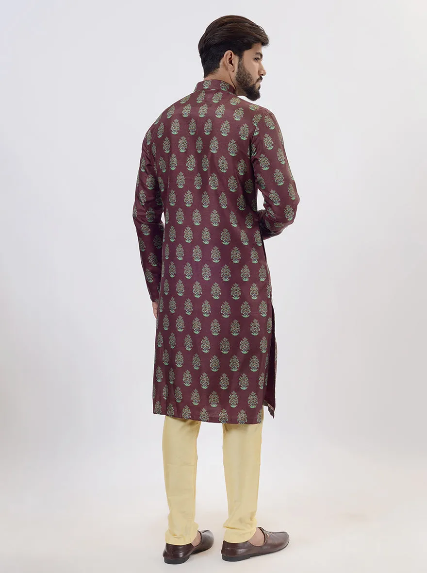 Dark Wine Kurta Pajama | Azania