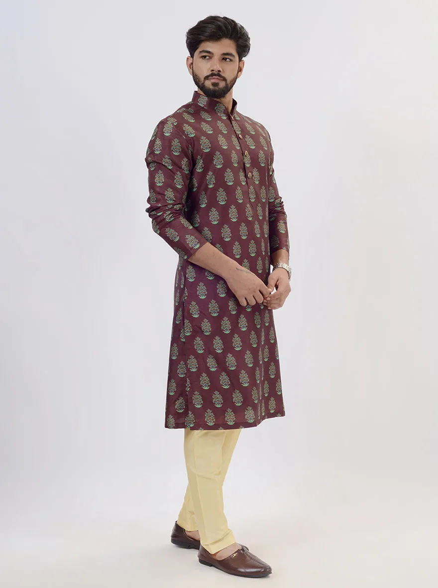 Dark Wine Kurta Pajama | Azania