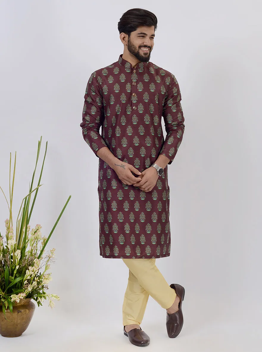 Dark Wine Kurta Pajama | Azania