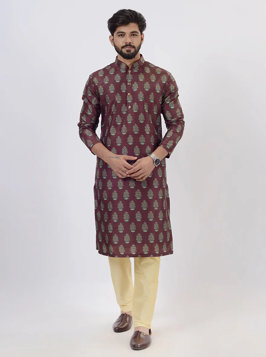 Dark Wine Kurta Pajama | Azania