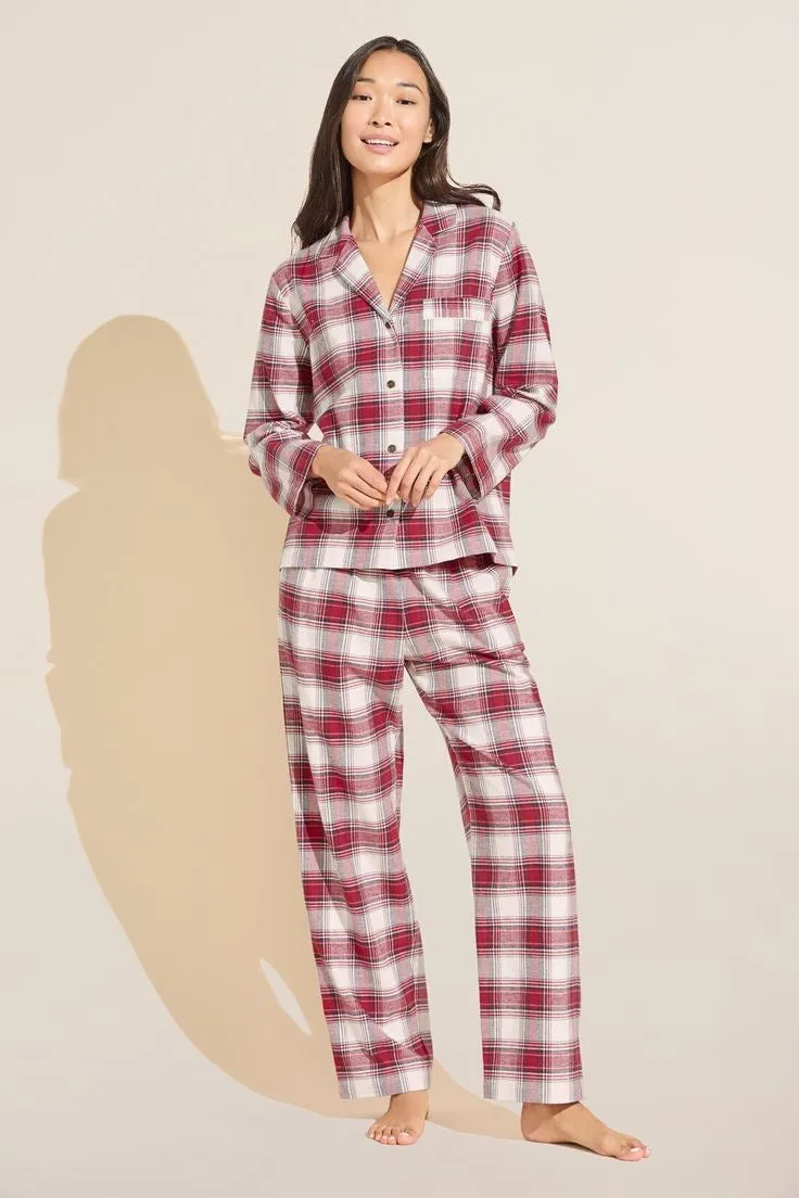 Cozy Eberjey Flannel Long Pajama Set - FINAL SALE - Perfect for Comfort and Style!