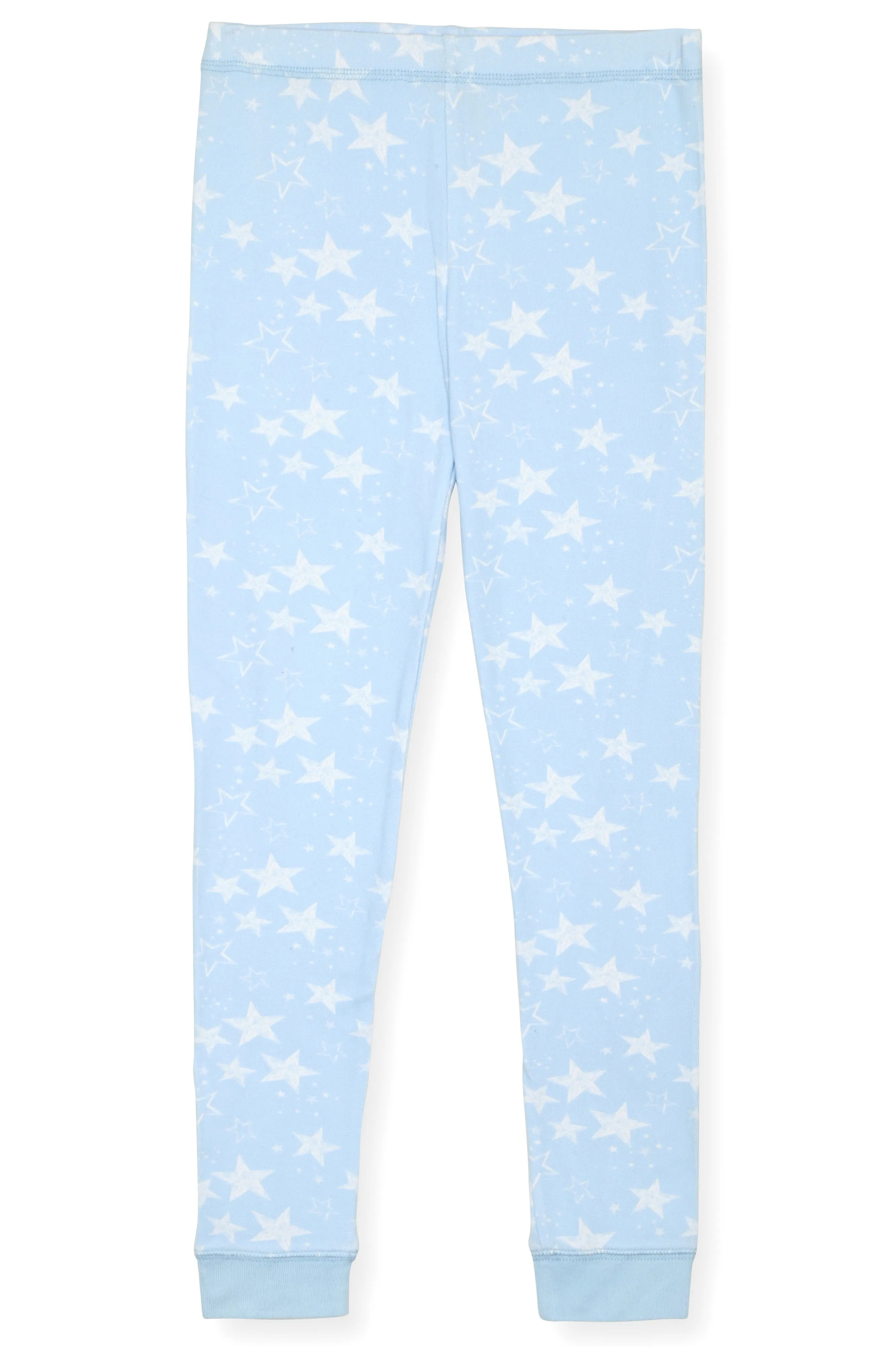 Girls 2-Piece Super Soft Jersey Snug-Fit Pajama Set- Stars, Light Blue Pajama Set for Toddlers and Girls