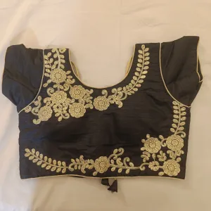 Gorgeous Black Color Ready To Wear Designer Blouse With Zari And Embroidery Work