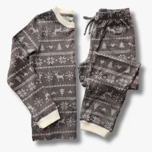 Kids’ Unisex Jogger Pajama Set - Gray Fair Isle