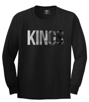 KINGS Gun Pattern Print Boys Kids Long Sleeve T-Shirt