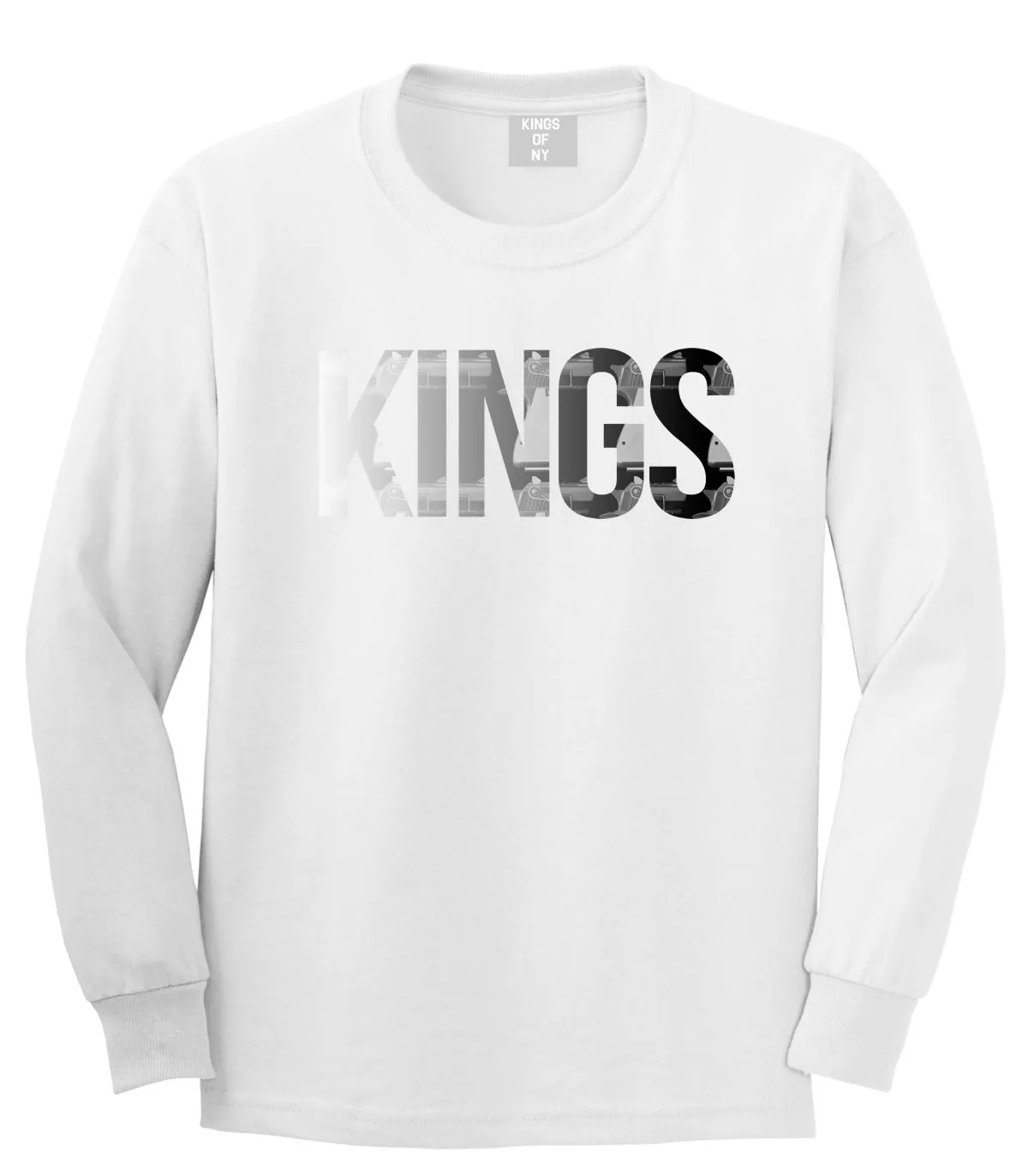 KINGS Gun Pattern Print Boys Kids Long Sleeve T-Shirt