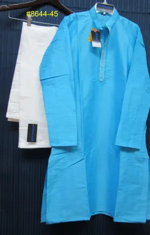 Men's 8645 Firozi Tussar Kurta Pajama Set