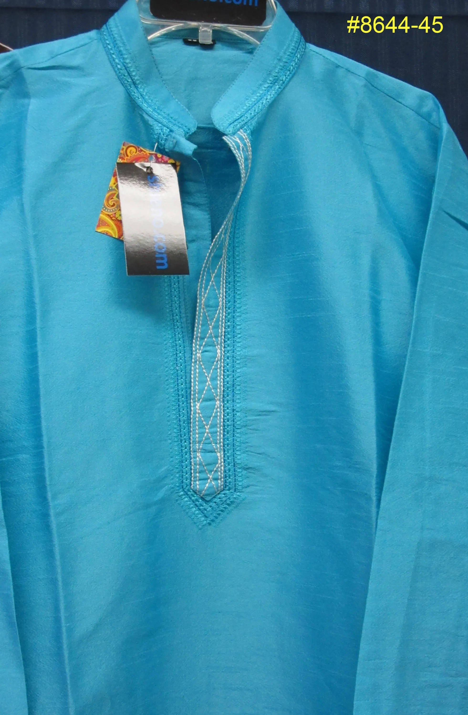 Men's 8645 Firozi Tussar Kurta Pajama Set