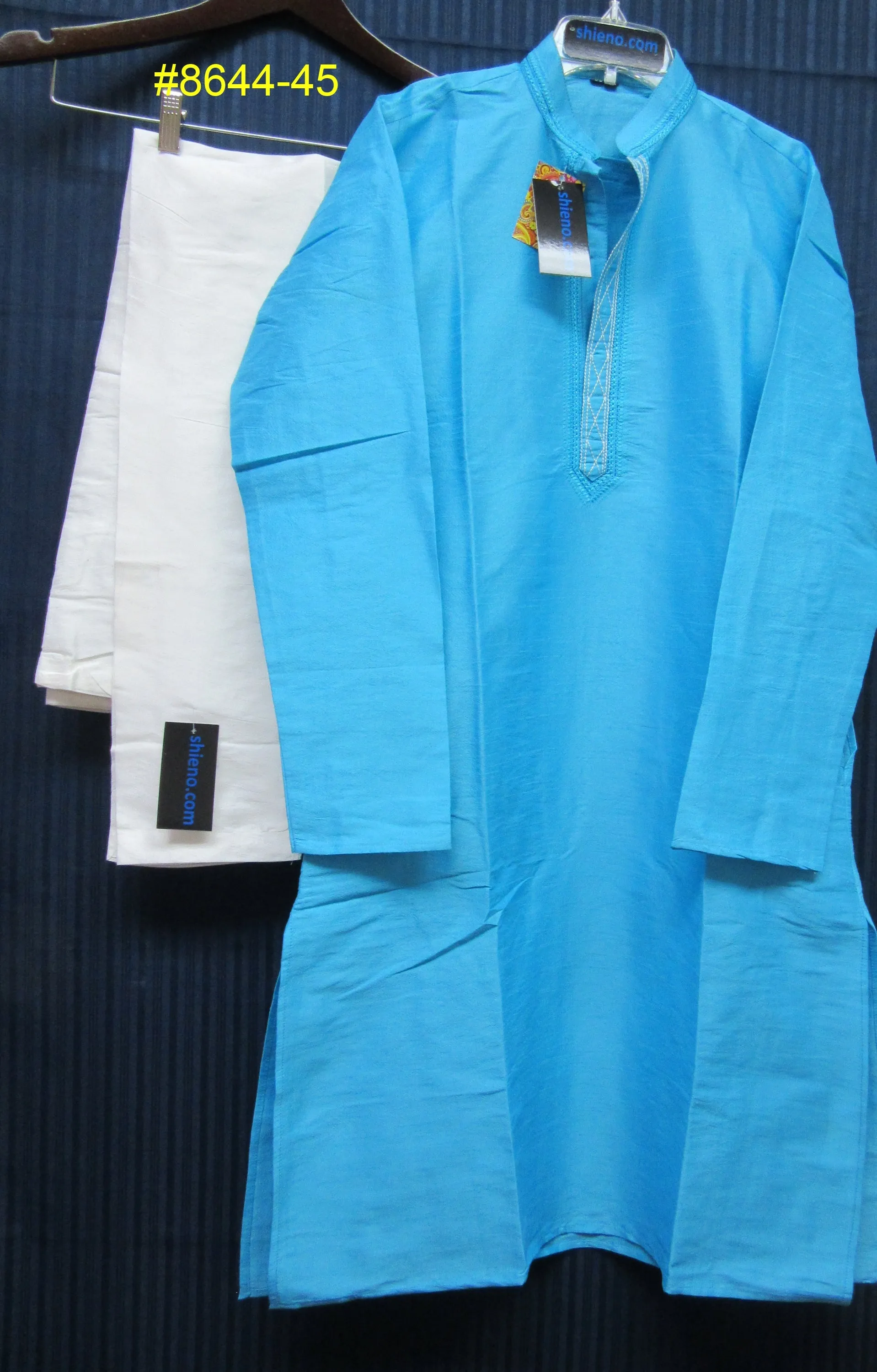 Men's 8645 Firozi Tussar Kurta Pajama Set