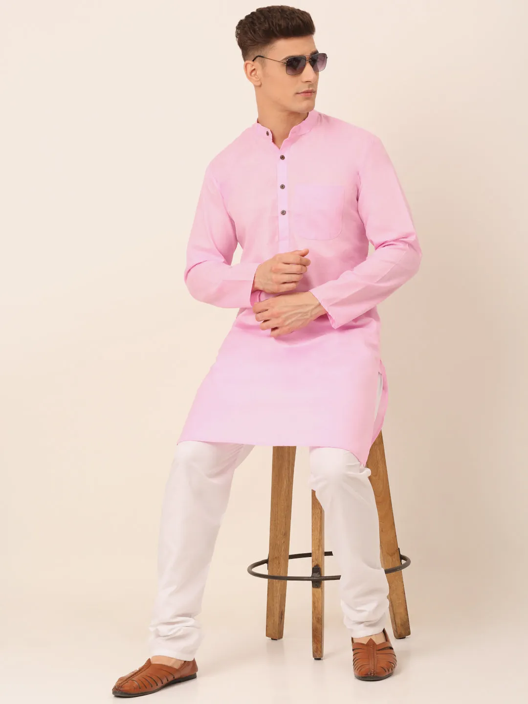 Men'S Cotton Solid Kurta Pajama Sets