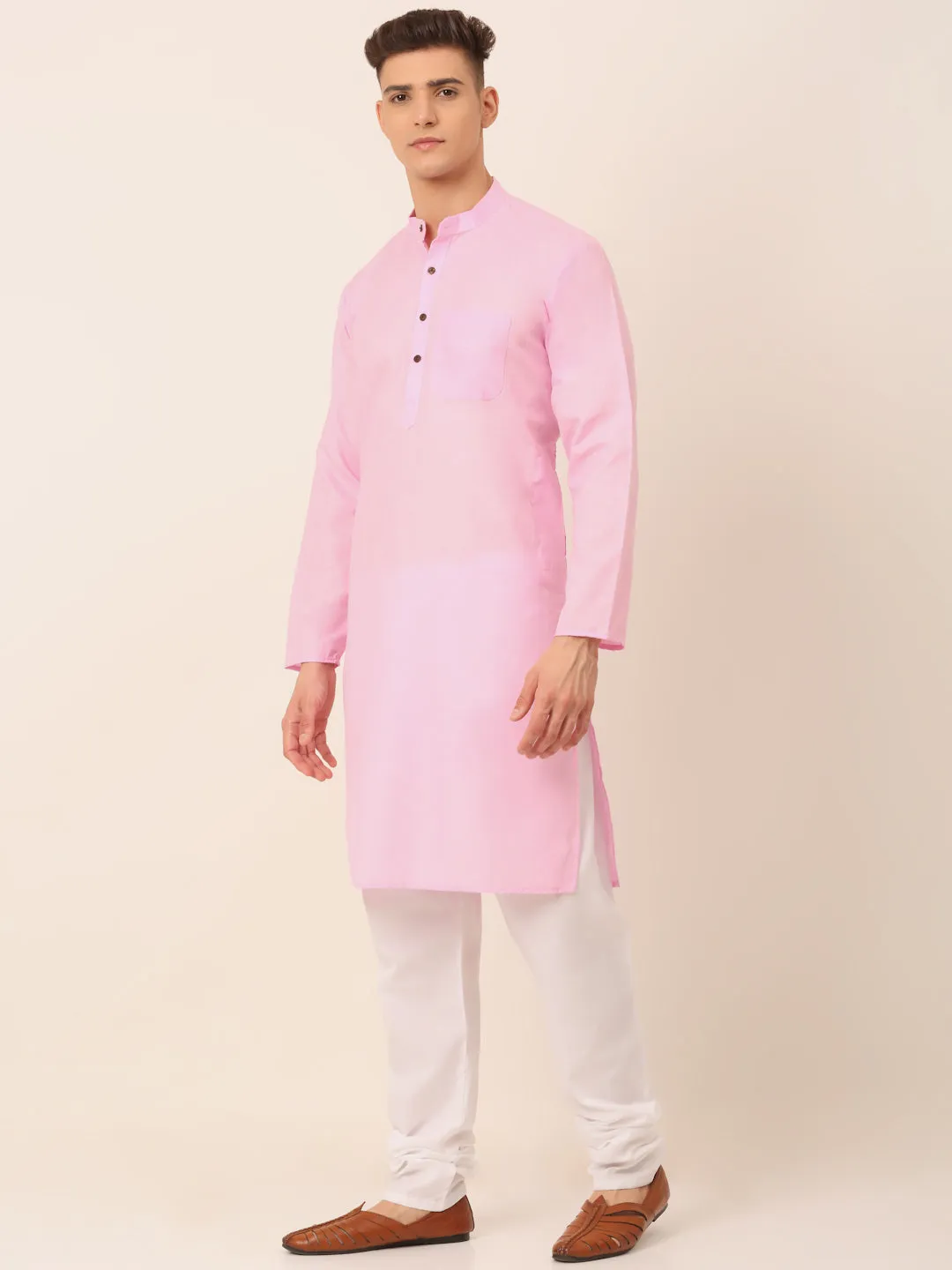 Men'S Cotton Solid Kurta Pajama Sets