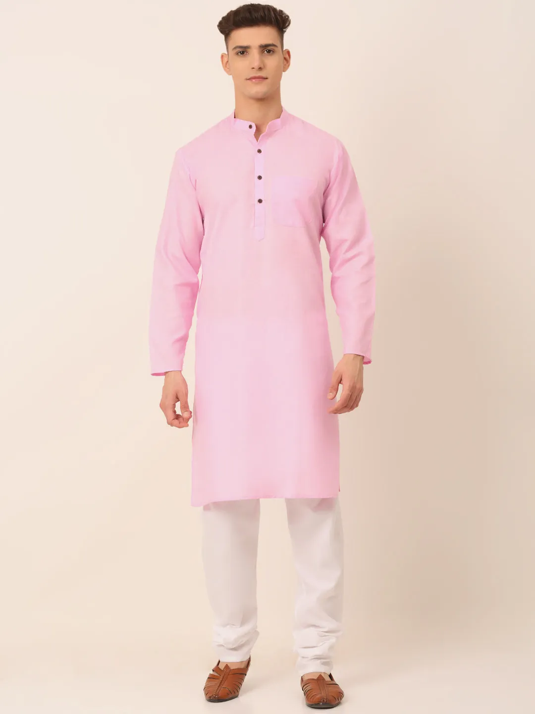 Men'S Cotton Solid Kurta Pajama Sets