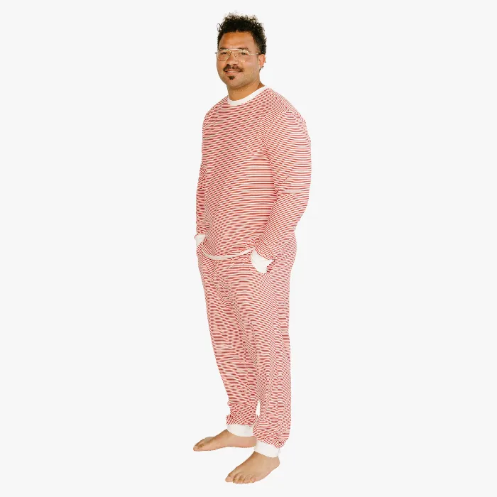 Men's Jogger Pajama Set  - Cozy Stripe