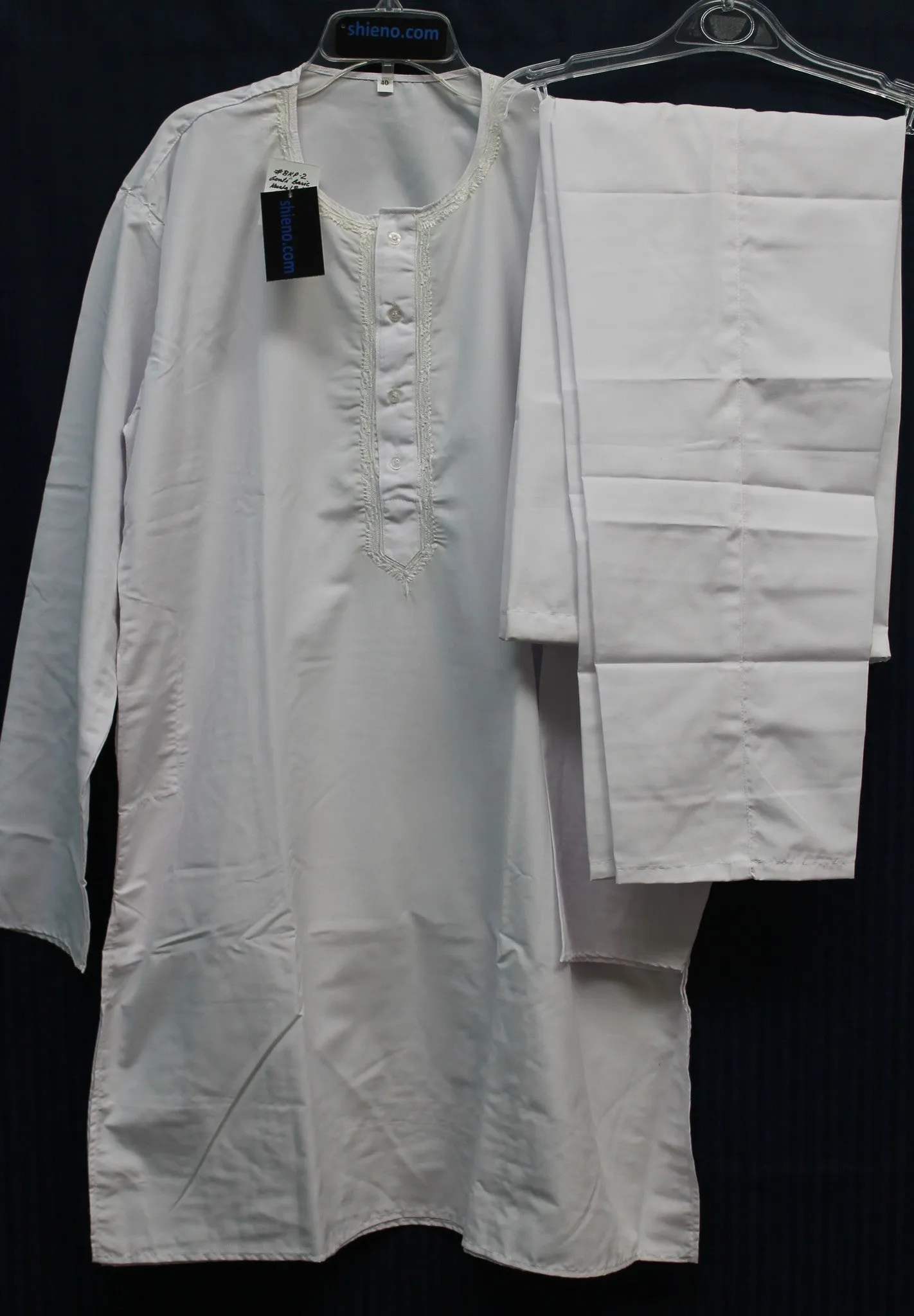 Men's Kurta Pajama 3618 White Small Medium X Large Kurta Shieno