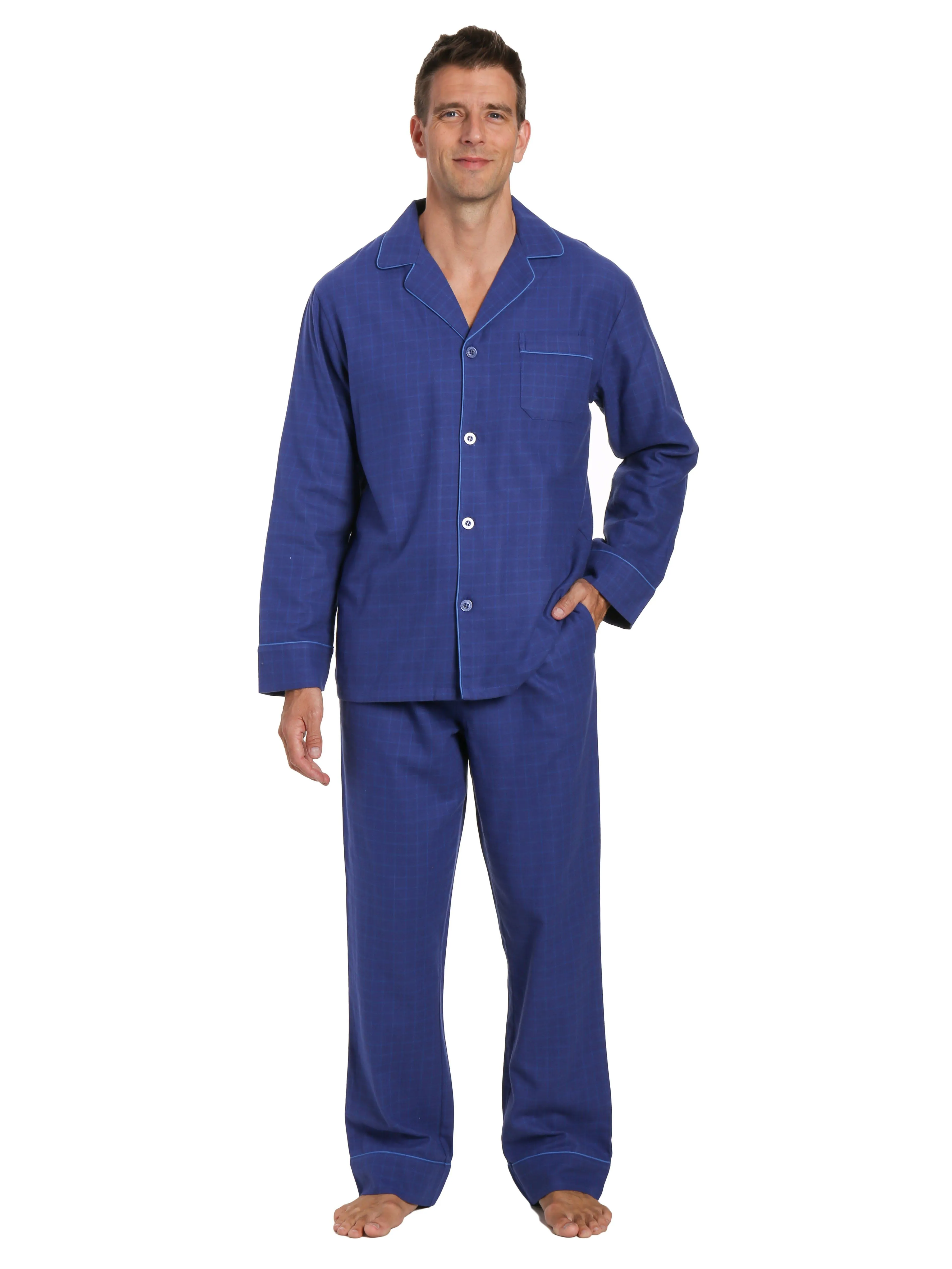 Men's Premium 100% Cotton Flannel Pajama Sleepwear Set