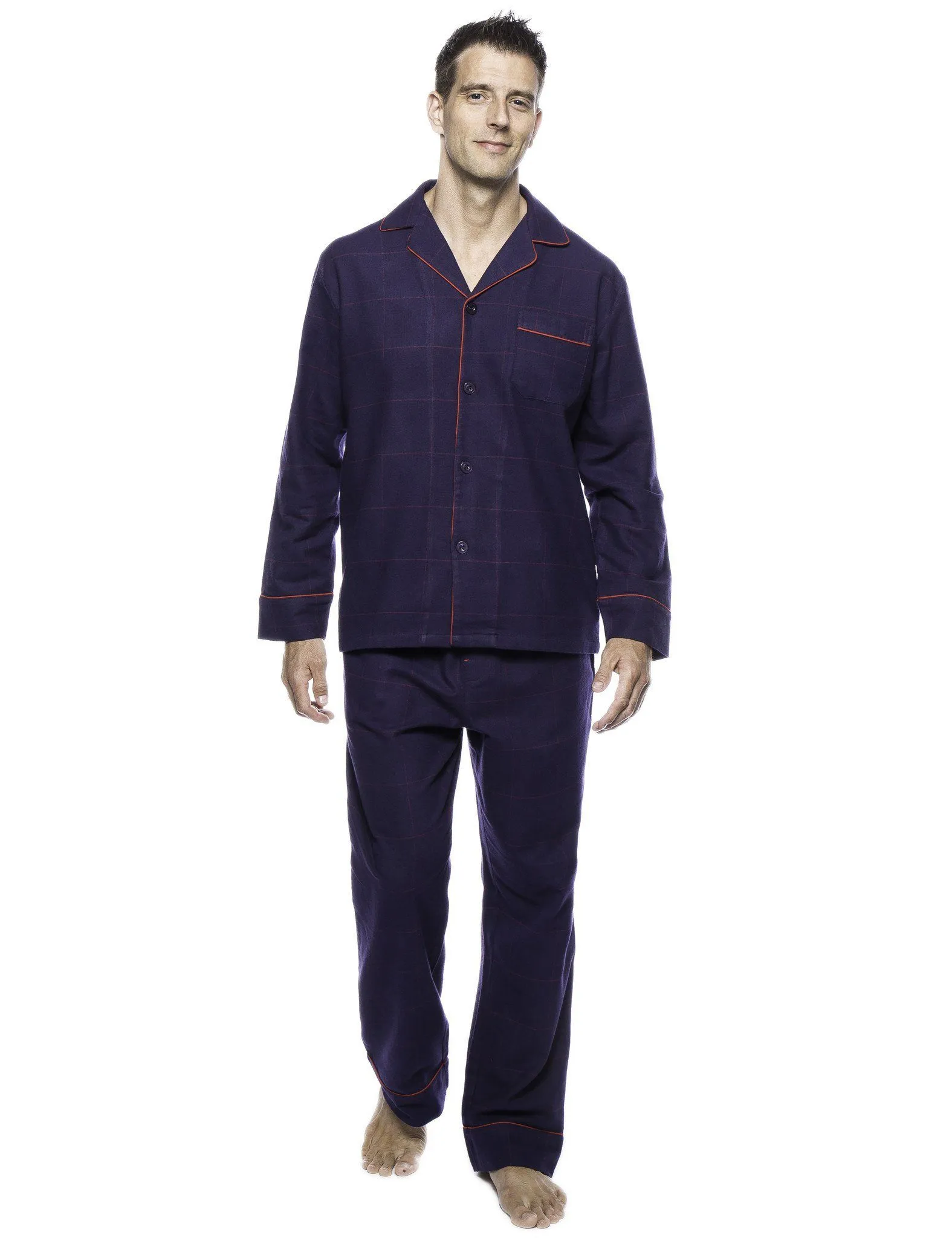 Men's Premium 100% Cotton Flannel Pajama Sleepwear Set