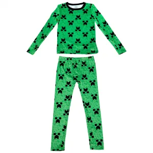 Minecraft Creeper Face Block Boys 2-Piece Pajama Set