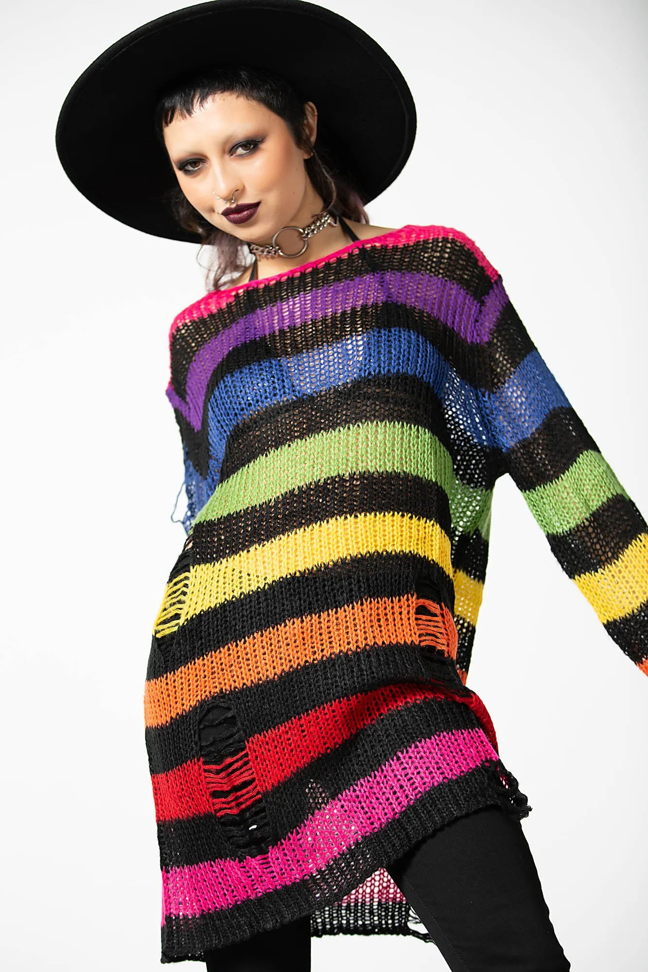 Over The Rainbow Knit Sweater