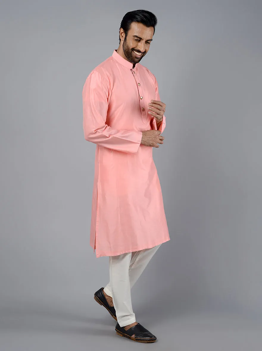 Pink Solid Regular Fit Kurta Set | TULA