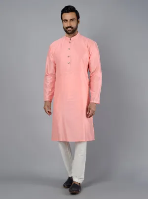 Pink Solid Regular Fit Kurta Set | TULA