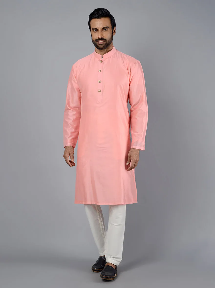 Pink Solid Regular Fit Kurta Set | TULA