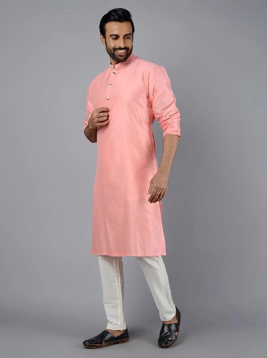 Pink Solid Regular Fit Kurta Set | TULA