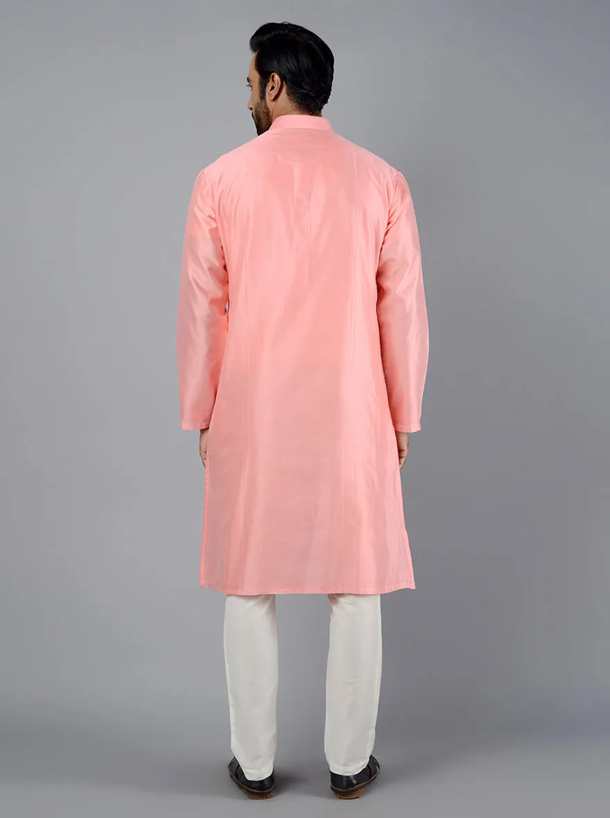 Pink Solid Regular Fit Kurta Set | TULA