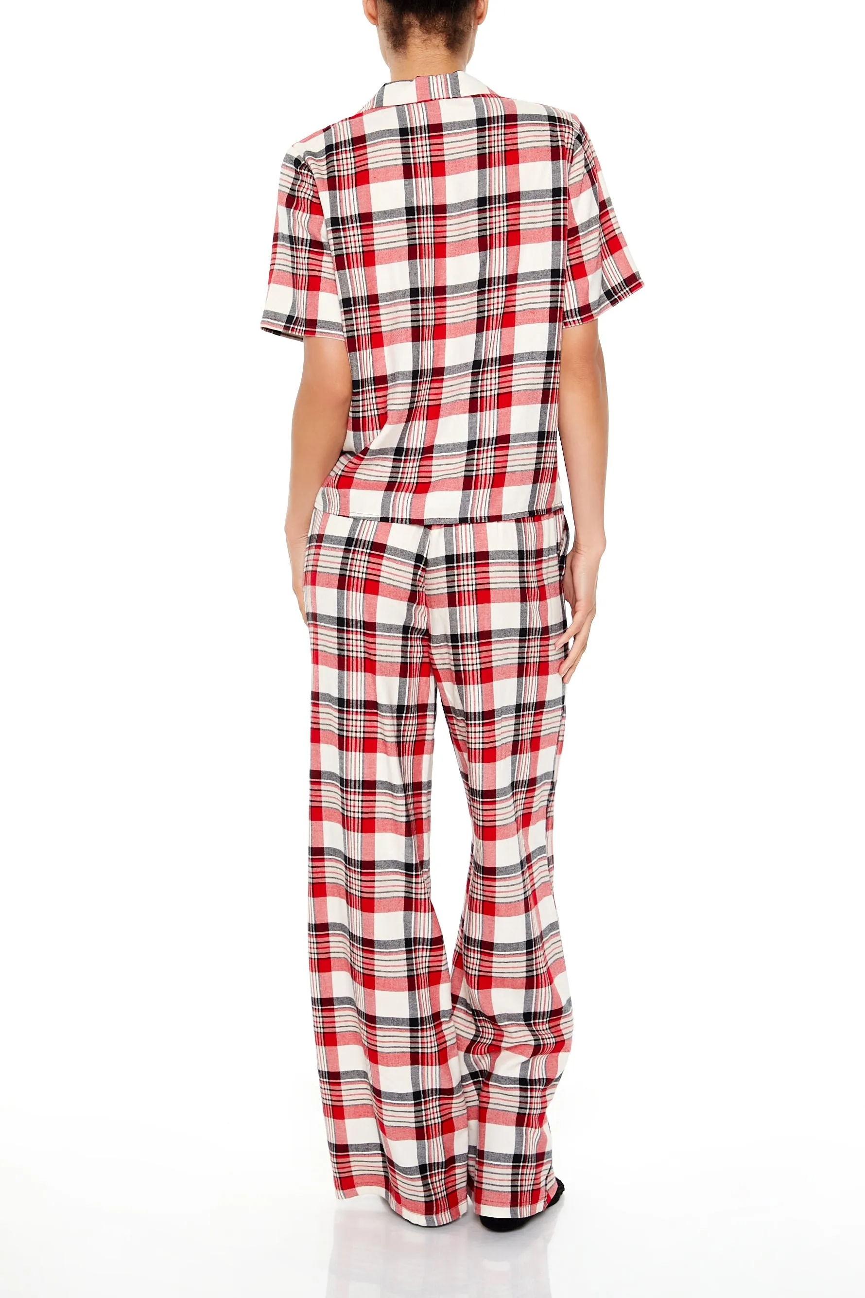 Plaid Shirt & Pants Flannel Pajama Set