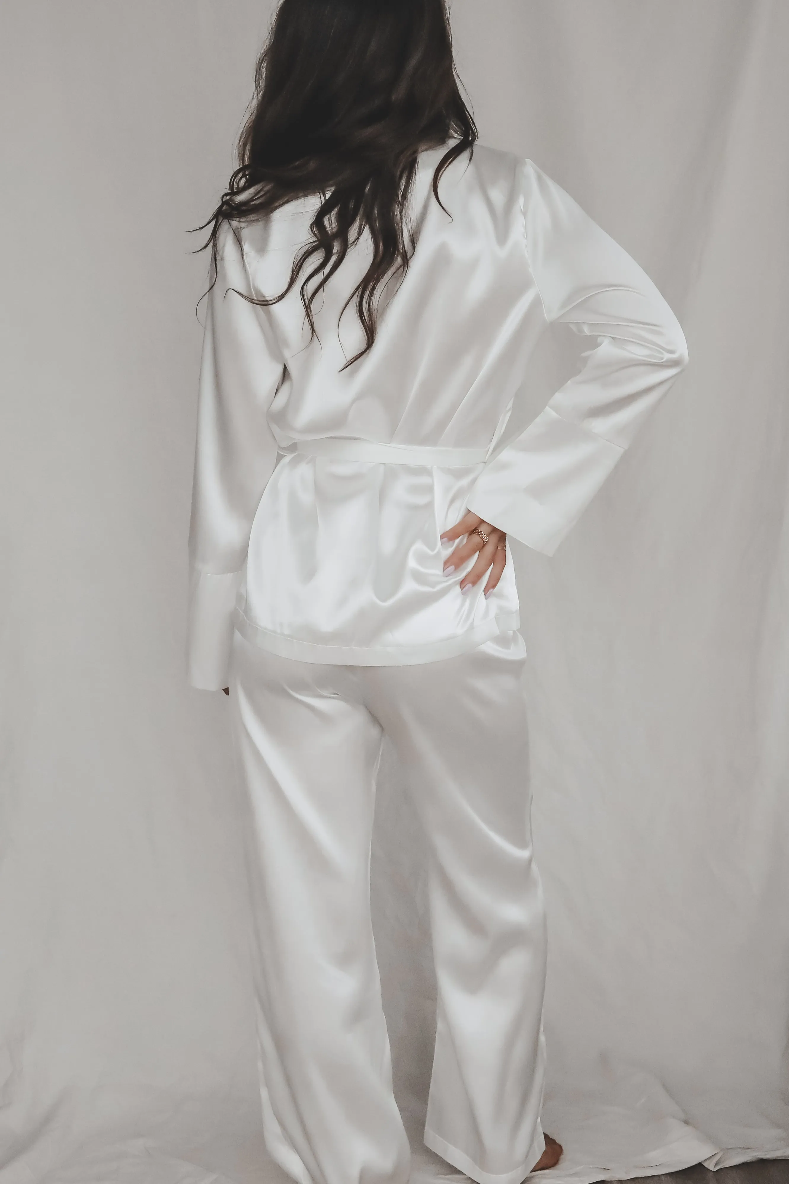 Something Special White Satin Robe Set