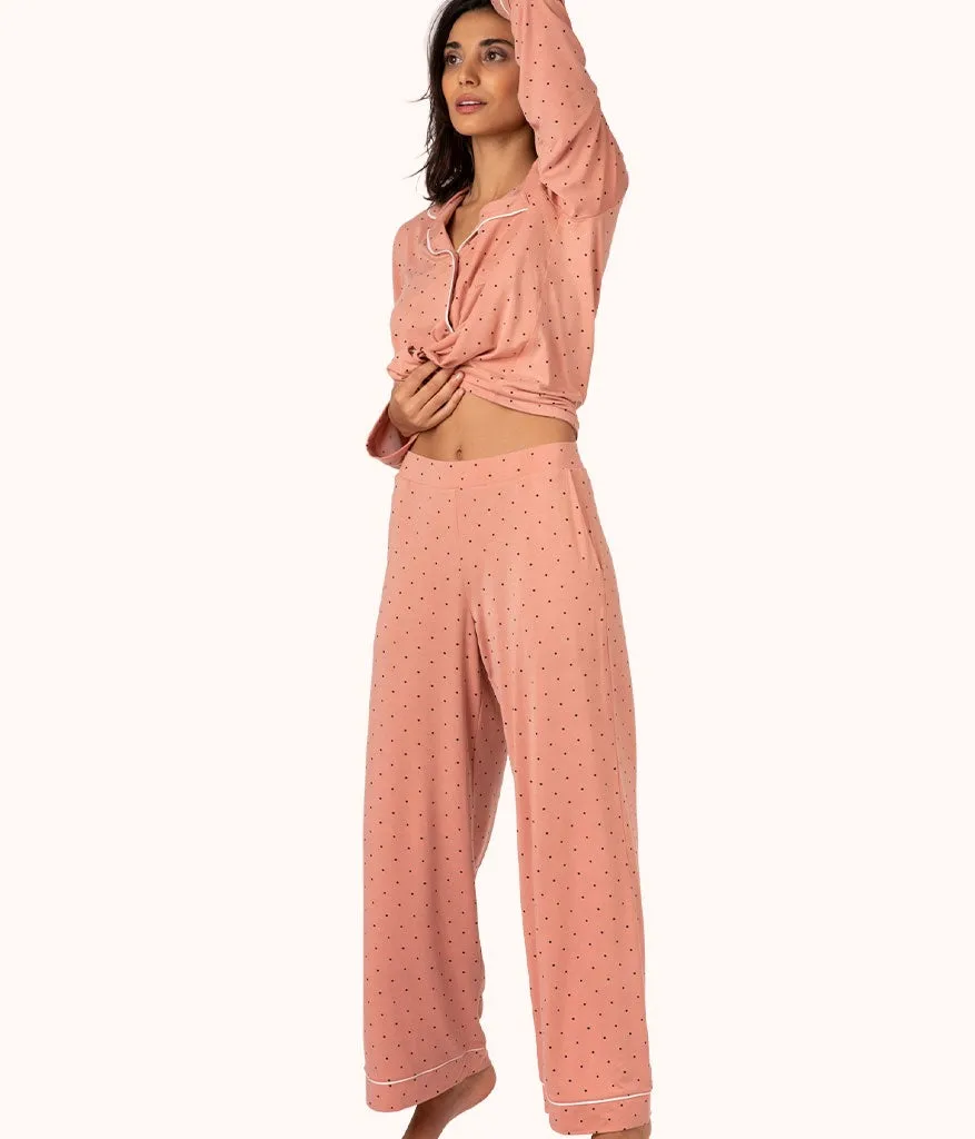 The All-Day Lounge Pant - Print: Pepper Dot/Shell Pink