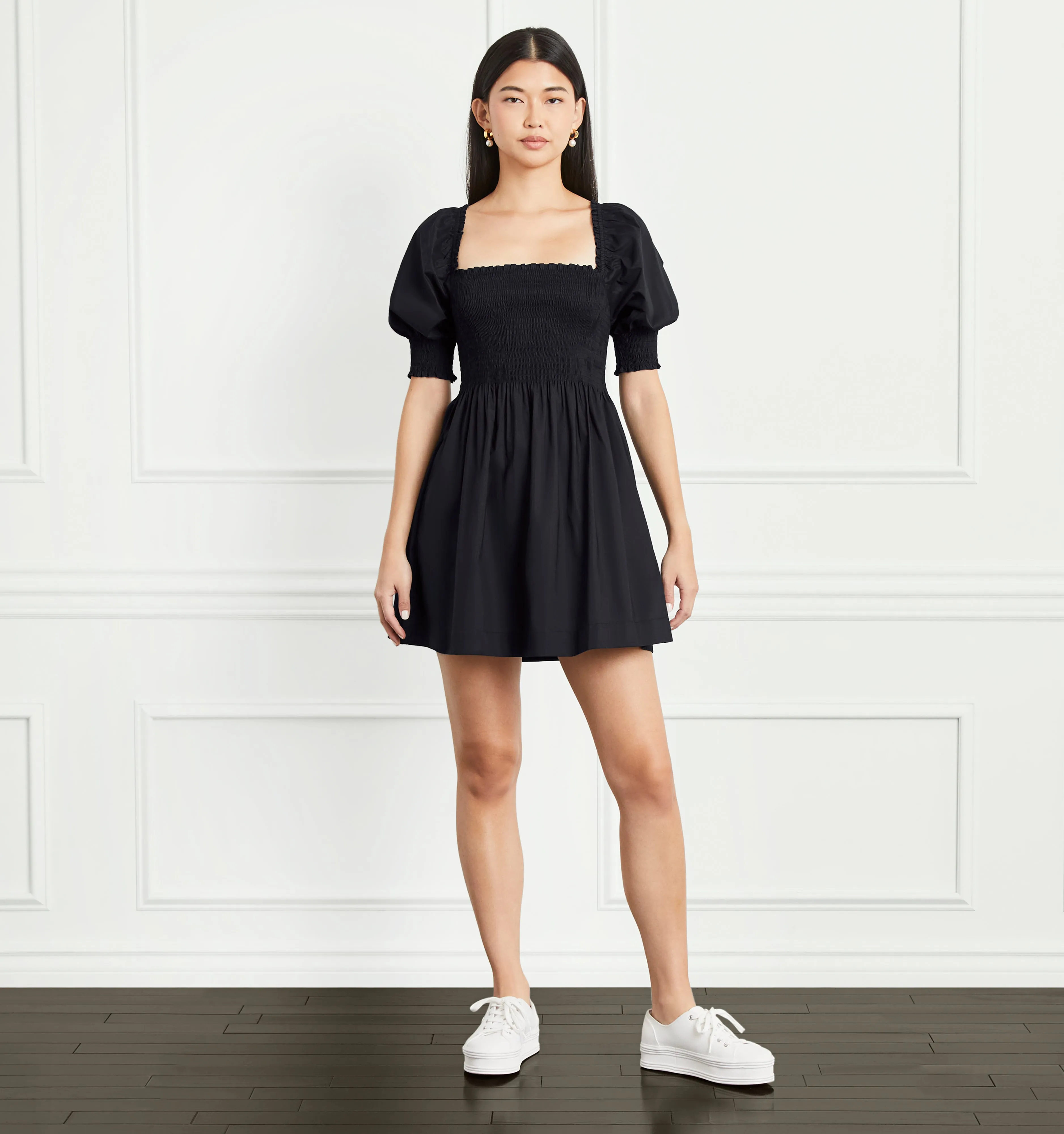 The Athena Nap Dress - Black Cotton