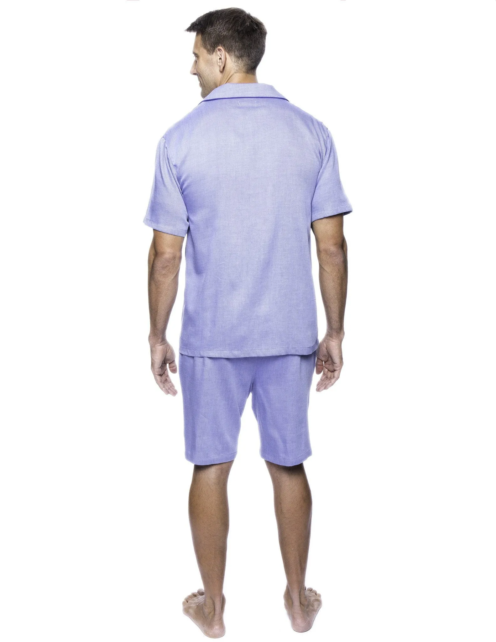 Twin Boat Men's 100% Woven Cotton Short Pajama Sleepwear Set