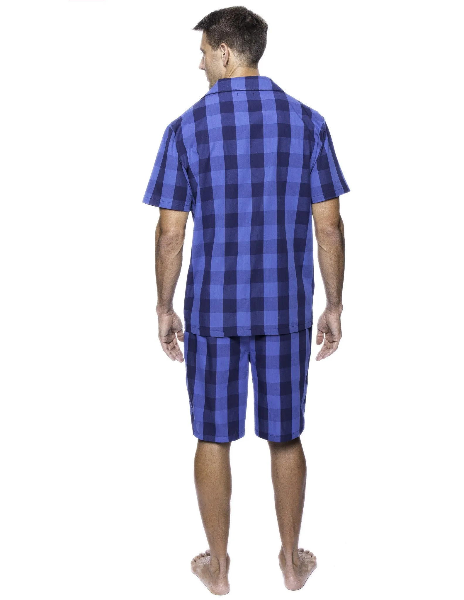 Twin Boat Men's 100% Woven Cotton Short Pajama Sleepwear Set