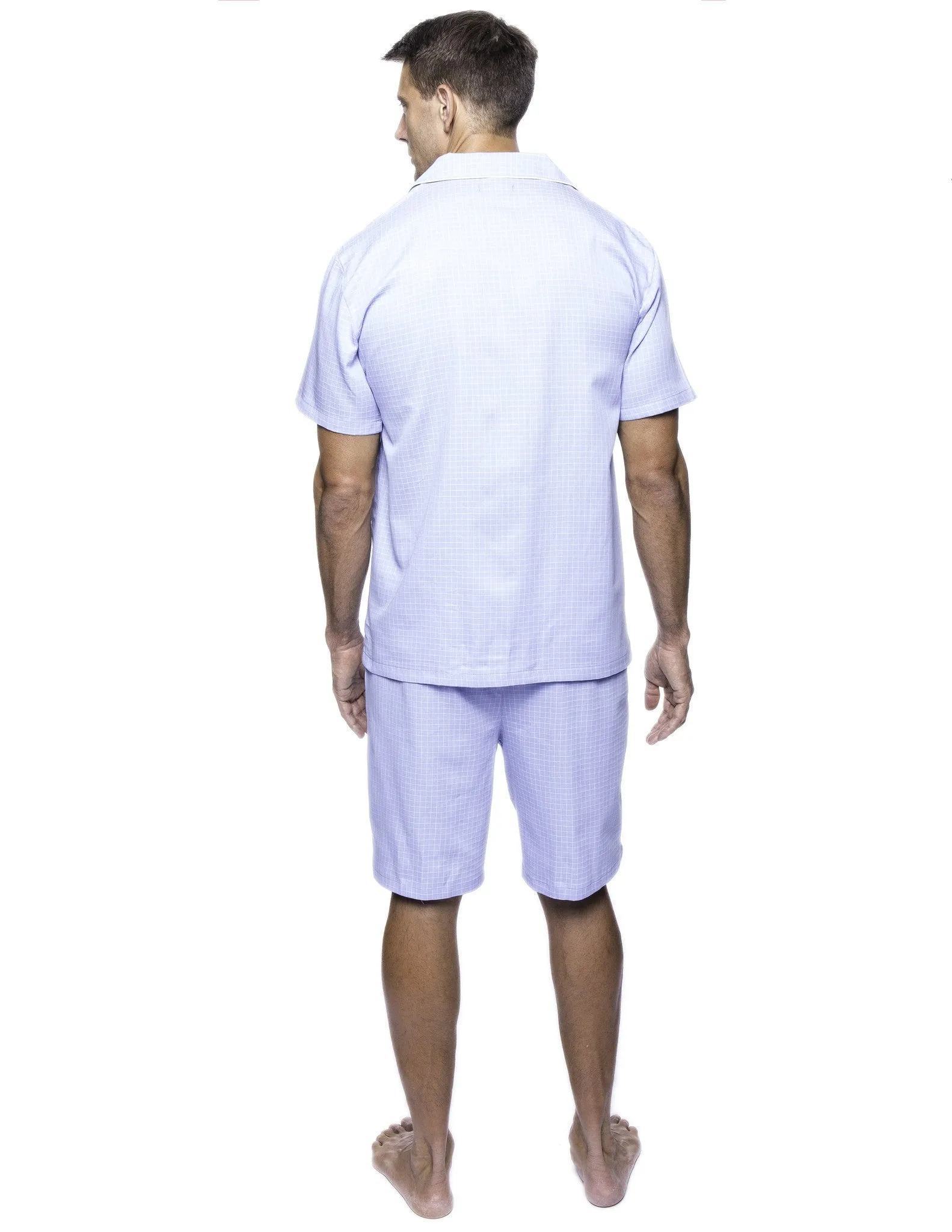 Twin Boat Men's 100% Woven Cotton Short Pajama Sleepwear Set