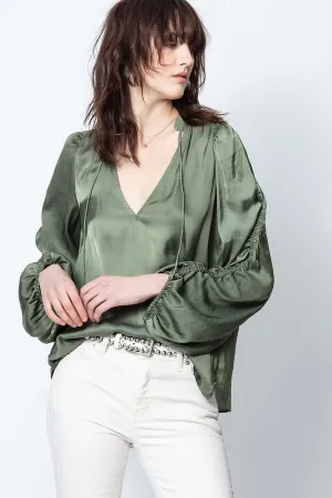 Zadig & Voltaire - Twenty Satin Top in Kaki